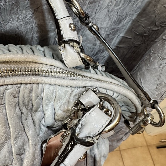 COACH Madison Sophia Satchel Shoulder Bag Gray Gathered Leather - Picture 16 of 16